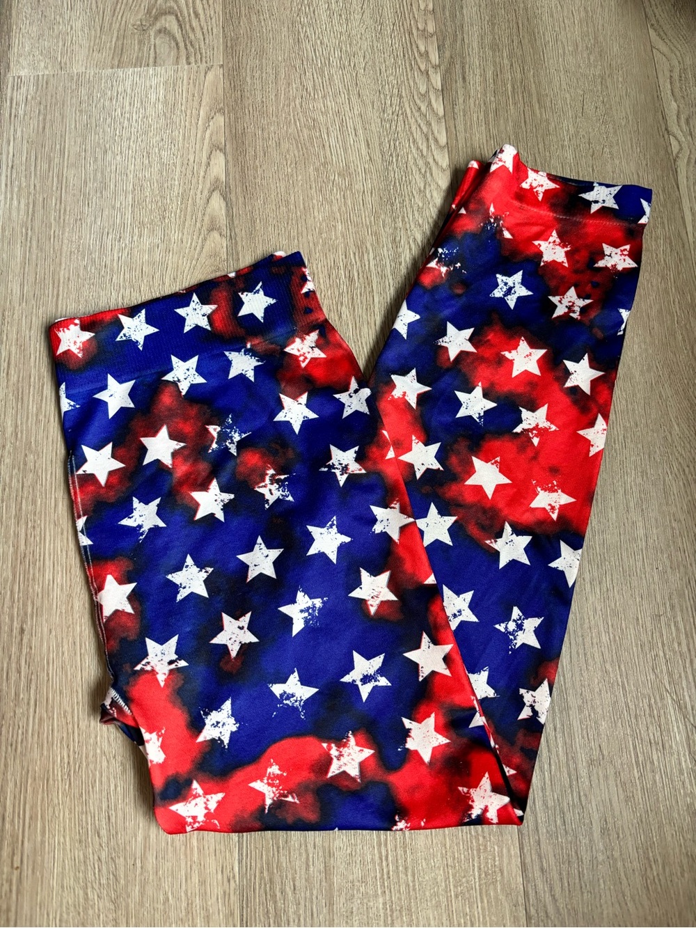 Patriotic Red & Blue Star Print Leggings